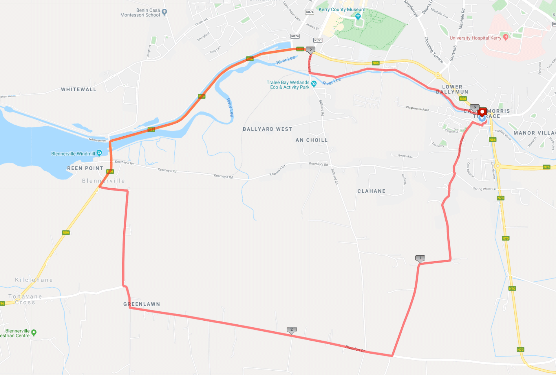 Kerry 50K ultra marathon 2024 map