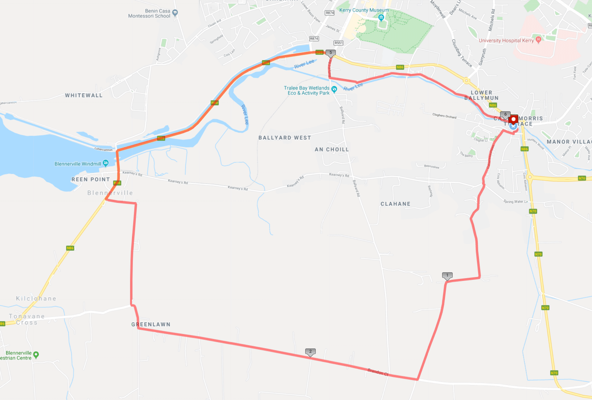 Tralee 50K ultra marathon 2025 map